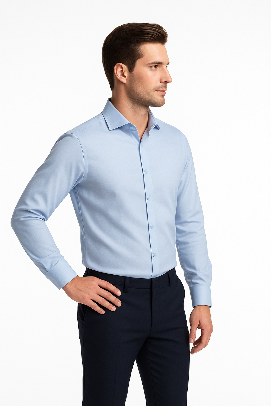 Men’s Premium Slim Fit Long Sleeve Button-Down Shirt – Multiple Colours Available