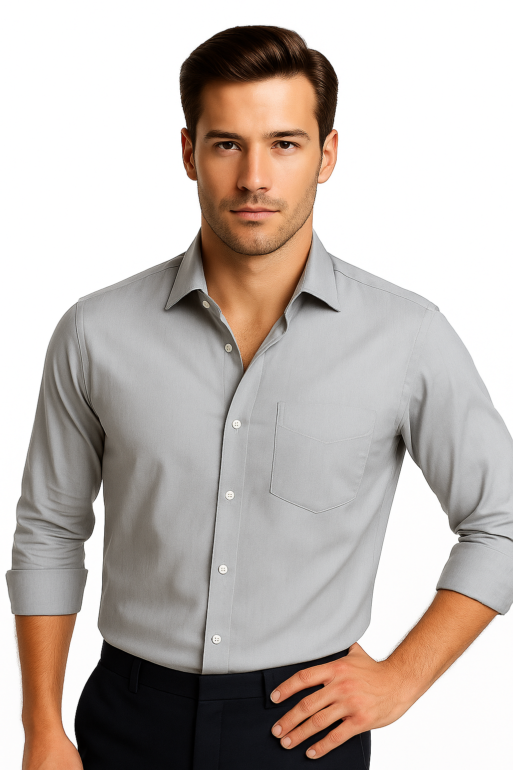 Men’s Premium Slim Fit Long Sleeve Button-Down Shirt – Multiple Colours Available