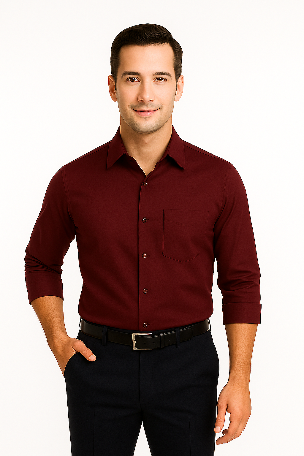 Men’s Premium Slim Fit Long Sleeve Button-Down Shirt – Multiple Colours Available