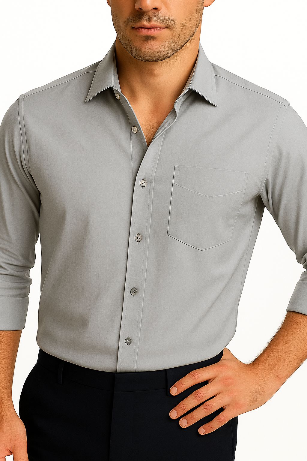 Men’s Premium Slim Fit Long Sleeve Button-Down Shirt – Multiple Colours Available