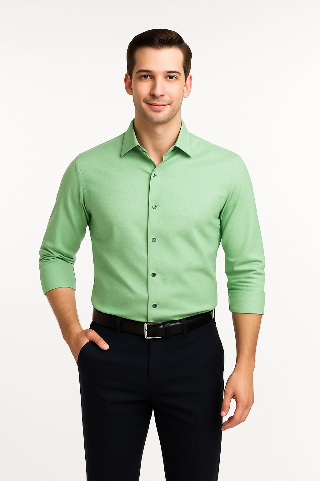 Men’s Premium Slim Fit Long Sleeve Button-Down Shirt – Multiple Colours Available