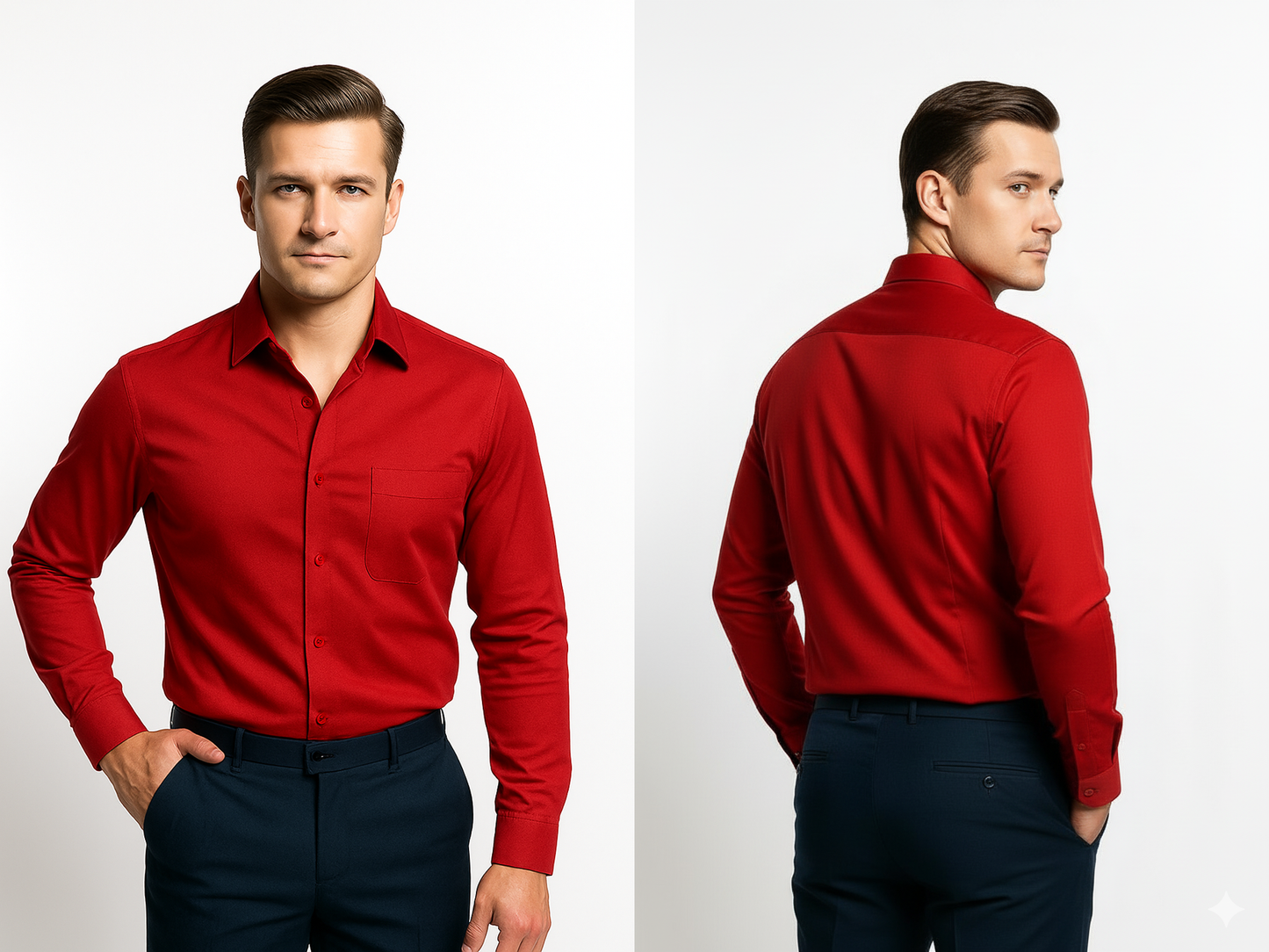 Men’s Premium Slim Fit Long Sleeve Button-Down Shirt – Multiple Colours Available