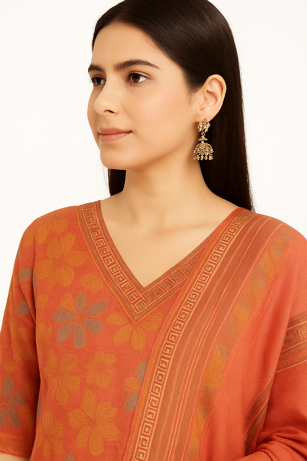 Women's Elegant Black Floral Printed Kurta Set (SKD) with Dupatta | Ethnic Party & Festive Wear