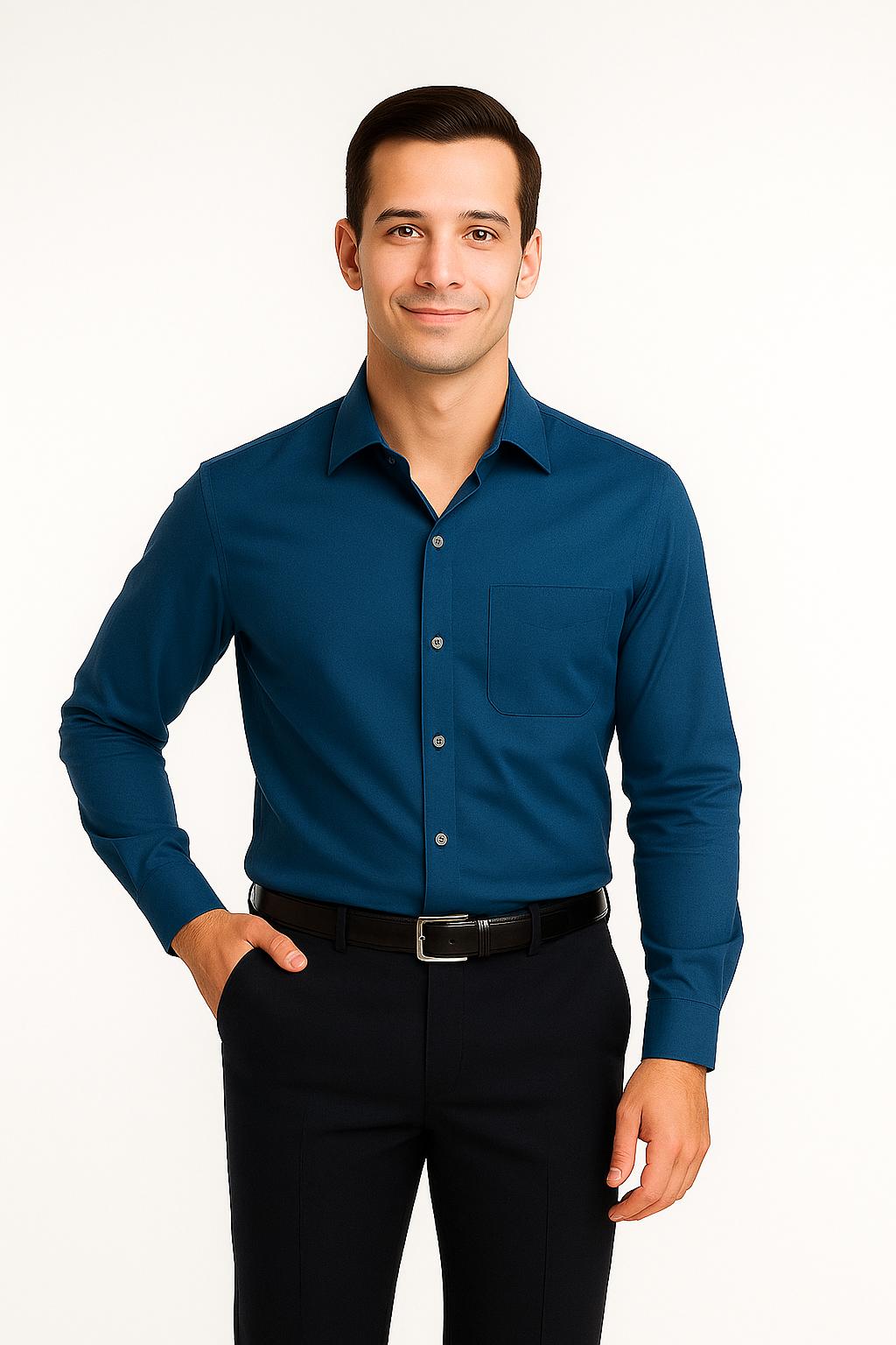 Men’s Premium Slim Fit Long Sleeve Button-Down Shirt – Multiple Colours Available
