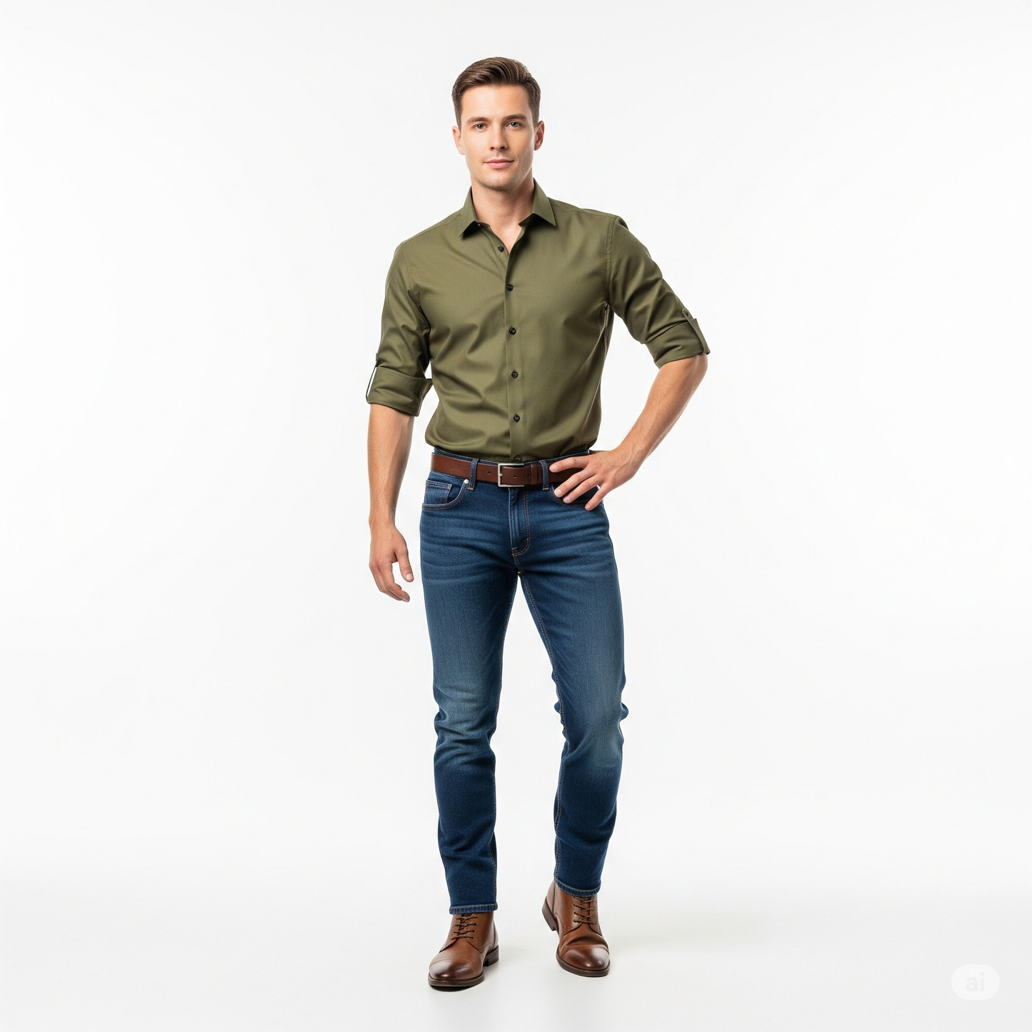 Men’s Premium Slim Fit Long Sleeve Button-Down Shirt – Multiple Colours Available
