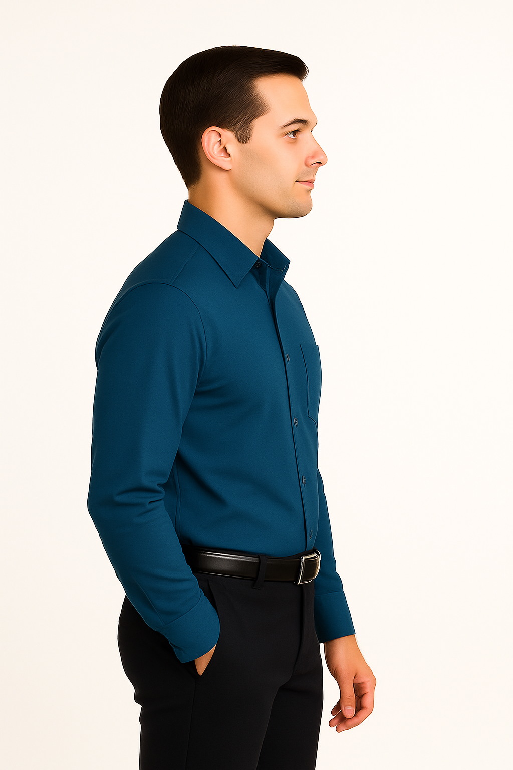 Men’s Premium Slim Fit Long Sleeve Button-Down Shirt – Multiple Colours Available