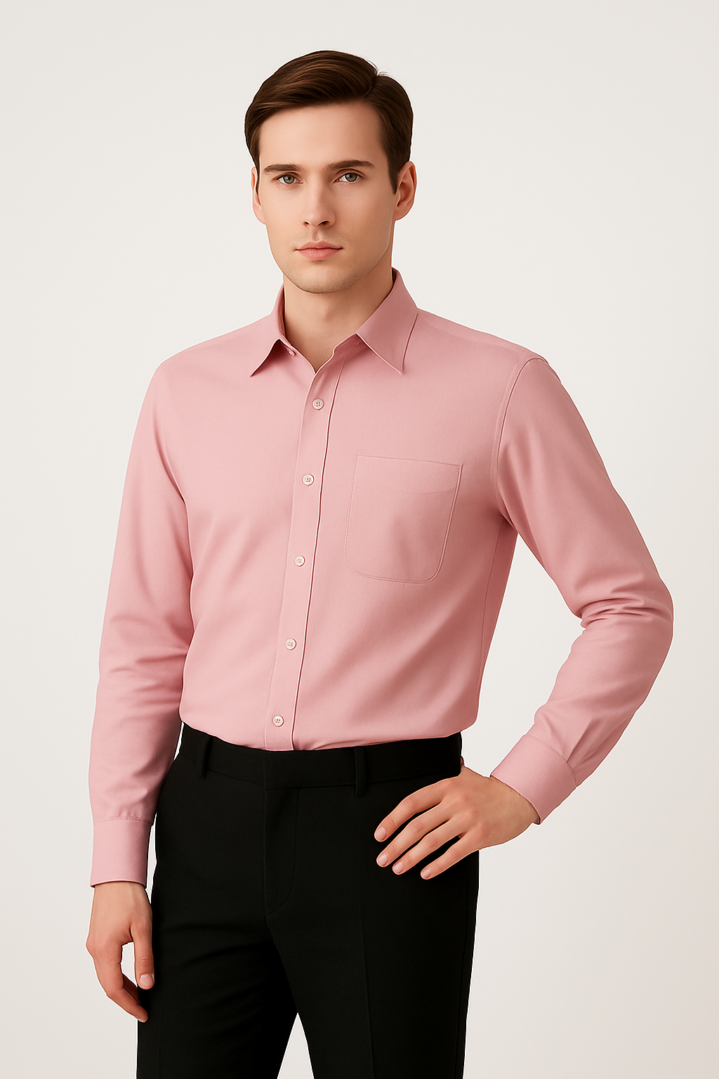Men’s Premium Slim Fit Long Sleeve Button-Down Shirt – Multiple Colours Available