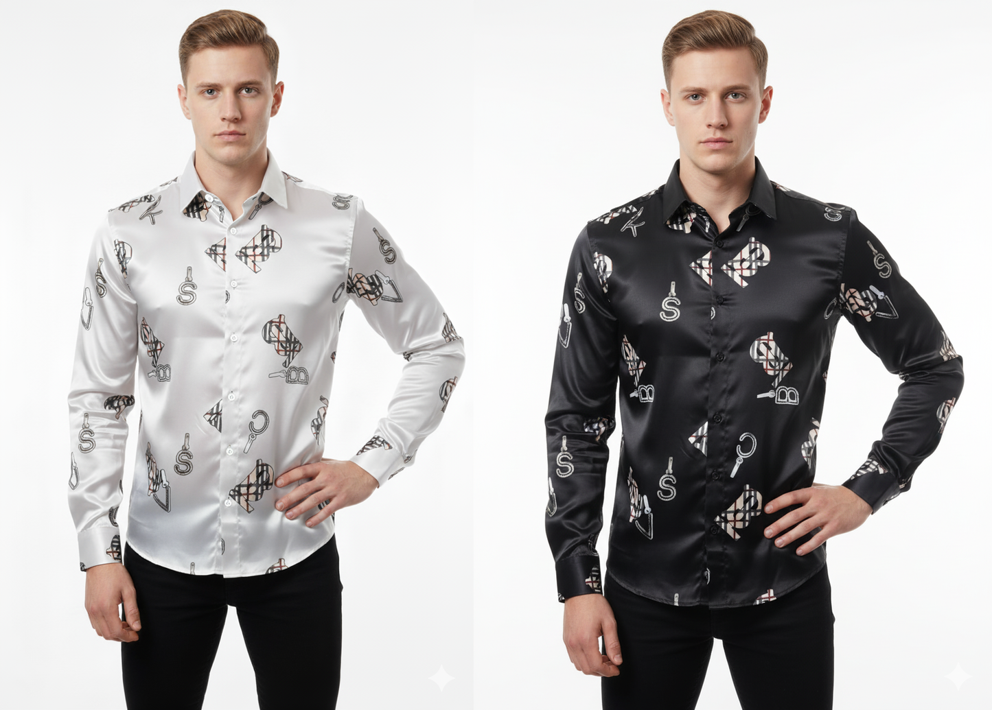 Men's Burberry Black & White Printed Men's Shirts: The Ultimate Statement Piece Full sleeve shirt